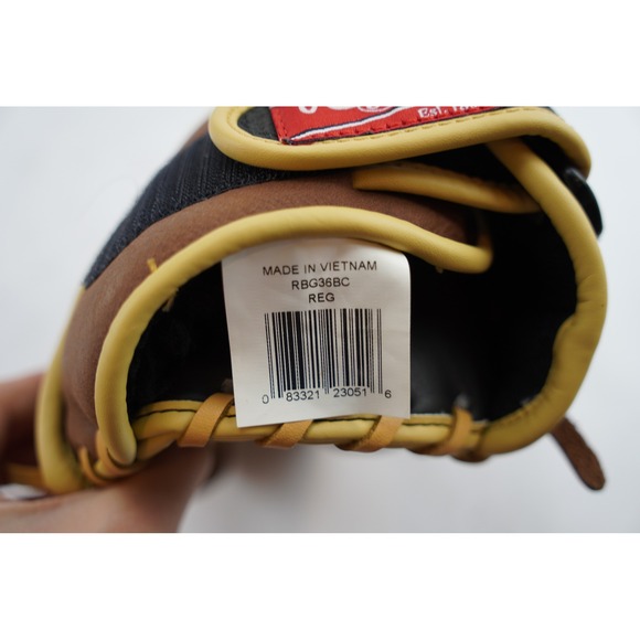 Rawlings Leather Baseball Glove RBG36BC 12.5 in Brown Right Hand Throw - Picture 5 of 7